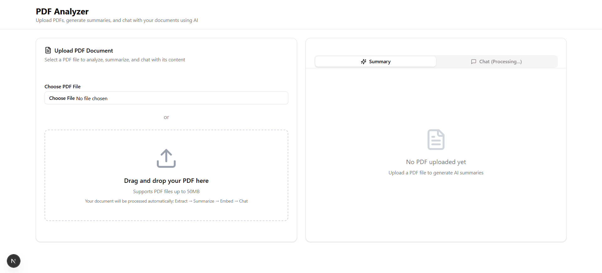 PDF Analyzer - AI Powered Document Processing