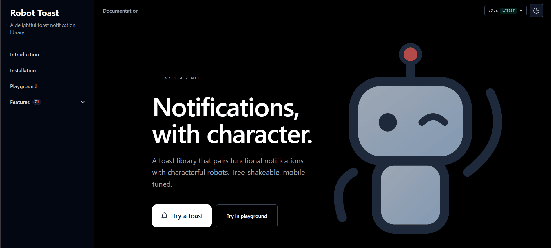 robot-toast - Published npm Package